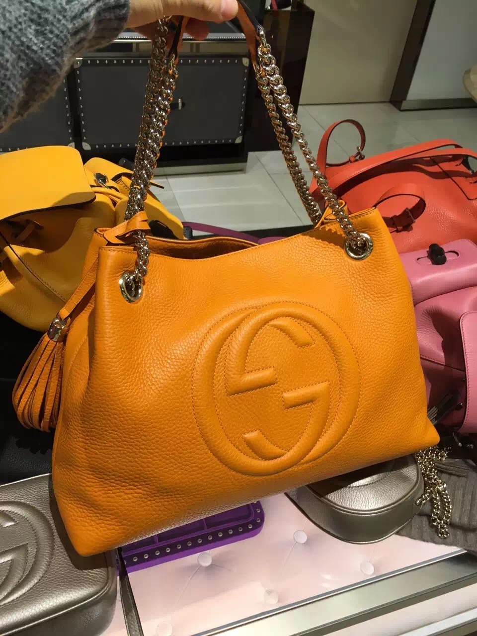 Gucci Soho Shoulder Bag 308982 A7M0G 7629 Yellow